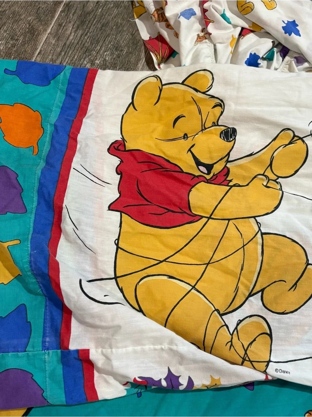 Vtg Disney Winnie The Pooh & Tigger Blustery Day Comforter & Sheets 90's 60x 83”